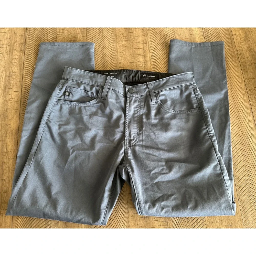 AG Adriano Goldschmied Tellis Modern Slim Gray Pants Chino 33x34